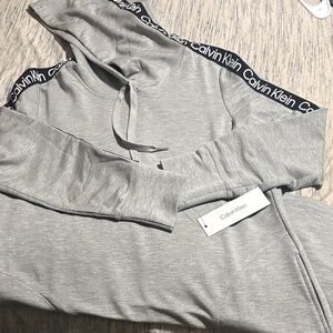 Calvin Klein Light Gray Hoodie Dress with pockets